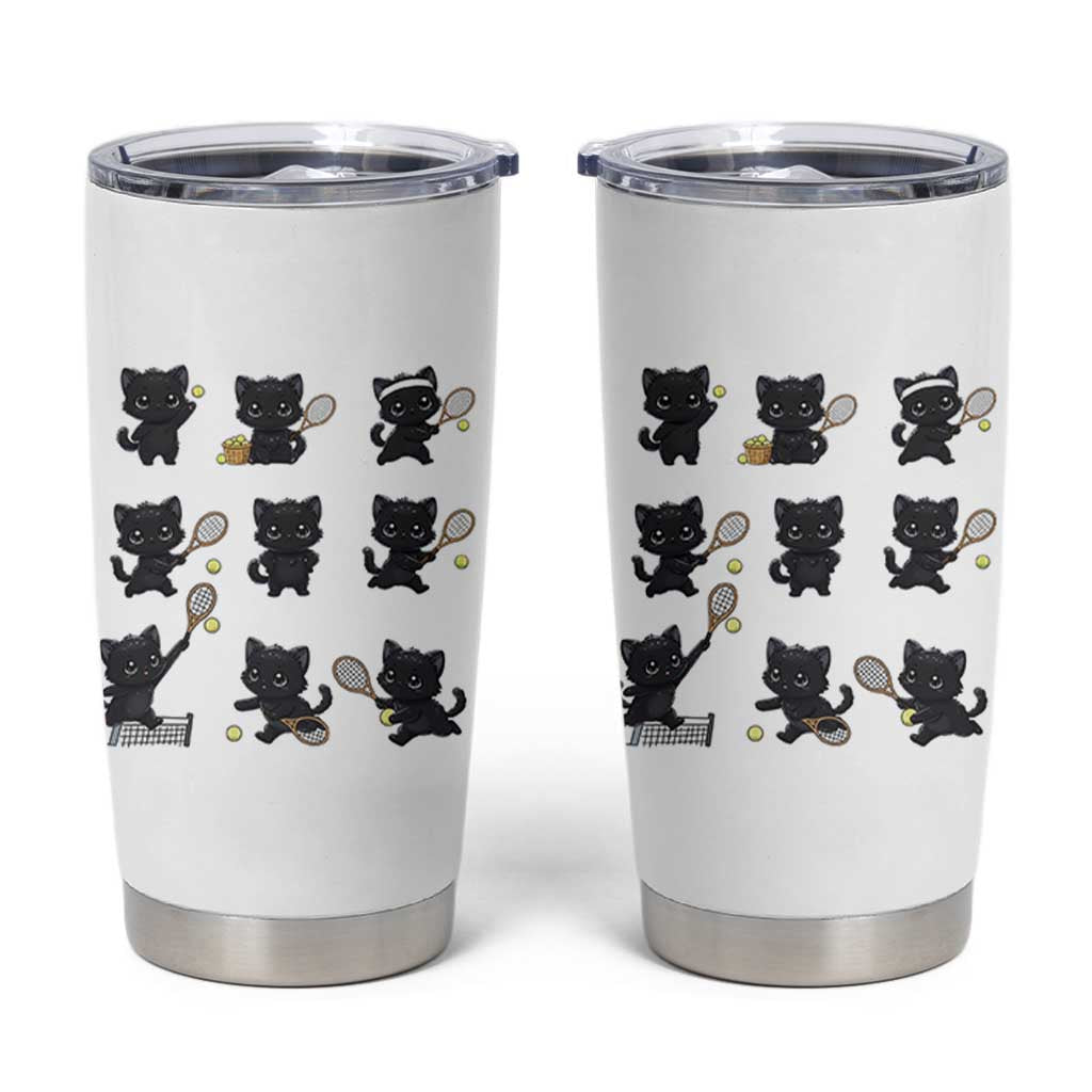 Funny Tennis Game Day Cat Tumbler Cup Tennis Player Gift - Wonder Print Shop