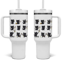Funny Tennis Game Day Cat Tumbler With Handle Tennis Player Gift - Wonder Print Shop