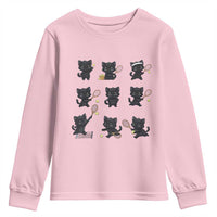 Funny Tennis Game Day Cat Youth Sweatshirt Tennis Player Gift - Wonder Print Shop