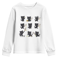 Funny Tennis Game Day Cat Youth Sweatshirt Tennis Player Gift - Wonder Print Shop