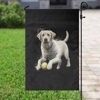 Cute Yellow Labrador Retriever With Tennis Ball Garden Flag - Wonder Print Shop