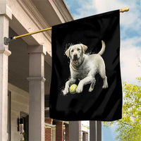 Cute Yellow Labrador Retriever With Tennis Ball Garden Flag - Wonder Print Shop
