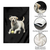 Cute Yellow Labrador Retriever With Tennis Ball Garden Flag - Wonder Print Shop