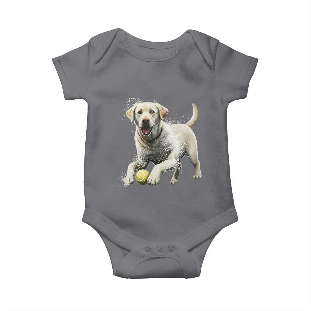 Cute Yellow Labrador Retriever With Tennis Ball Baby Onesie - Wonder Print Shop