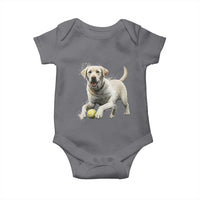 Cute Yellow Labrador Retriever With Tennis Ball Baby Onesie - Wonder Print Shop