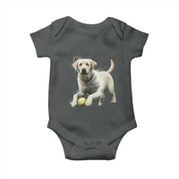 Cute Yellow Labrador Retriever With Tennis Ball Baby Onesie - Wonder Print Shop