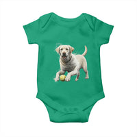 Cute Yellow Labrador Retriever With Tennis Ball Baby Onesie - Wonder Print Shop