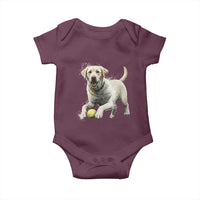 Cute Yellow Labrador Retriever With Tennis Ball Baby Onesie - Wonder Print Shop