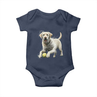 Cute Yellow Labrador Retriever With Tennis Ball Baby Onesie - Wonder Print Shop