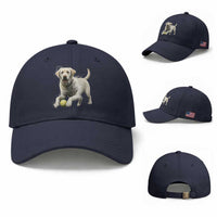 Cute Yellow Labrador Retriever With Tennis Ball Baseball Cap