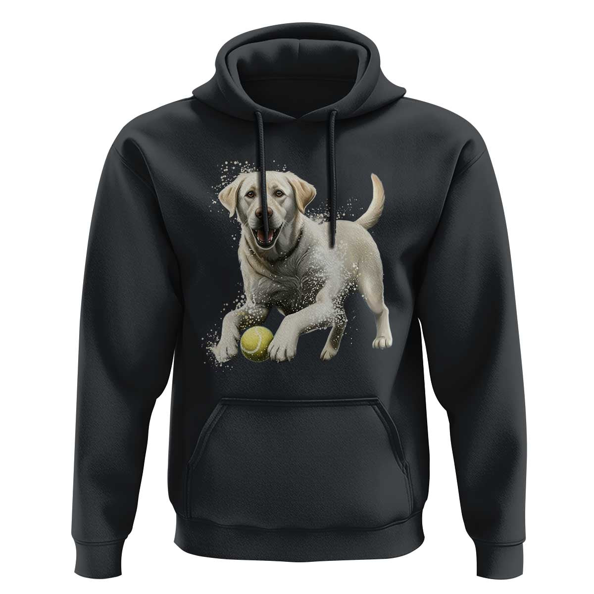 Cute Yellow Labrador Retriever With Tennis Ball Hoodie - Wonder Print Shop