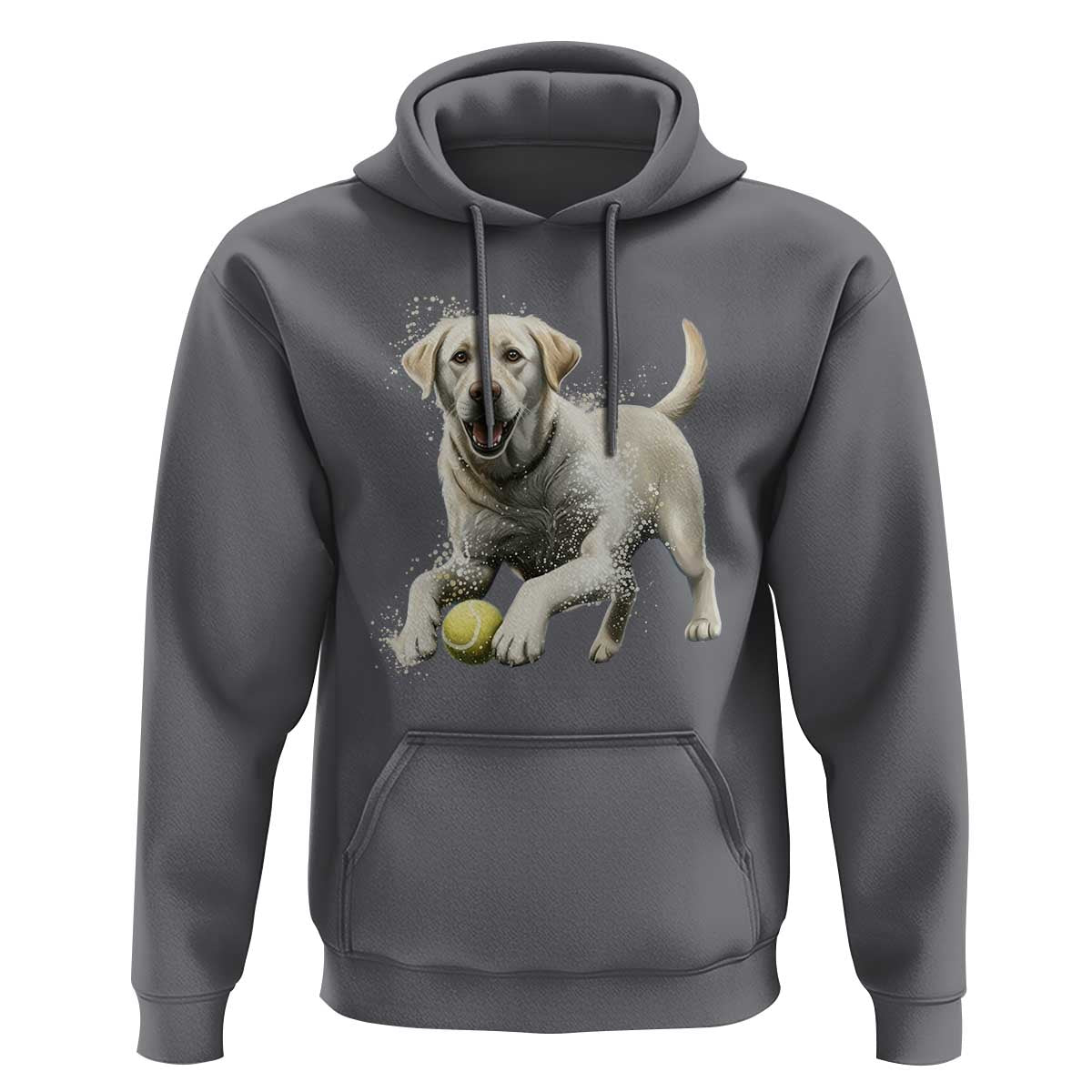 Cute Yellow Labrador Retriever With Tennis Ball Hoodie - Wonder Print Shop