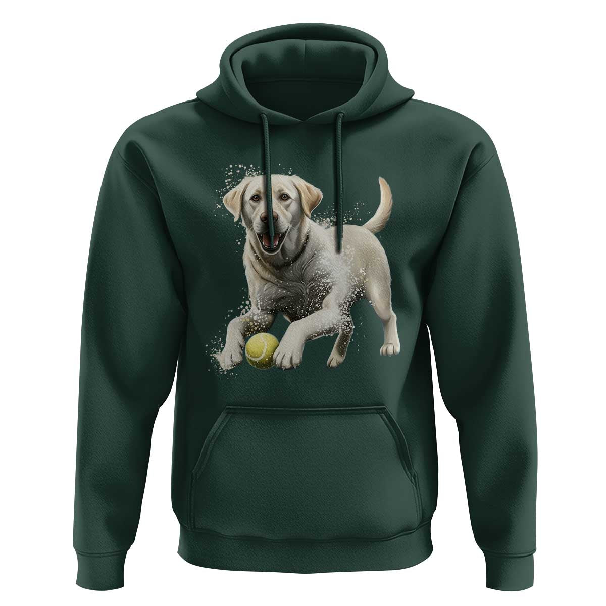Cute Yellow Labrador Retriever With Tennis Ball Hoodie - Wonder Print Shop
