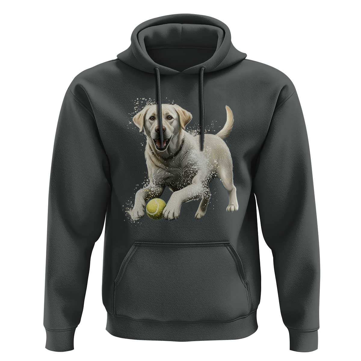 Cute Yellow Labrador Retriever With Tennis Ball Hoodie - Wonder Print Shop
