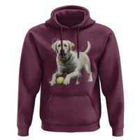 Cute Yellow Labrador Retriever With Tennis Ball Hoodie - Wonder Print Shop
