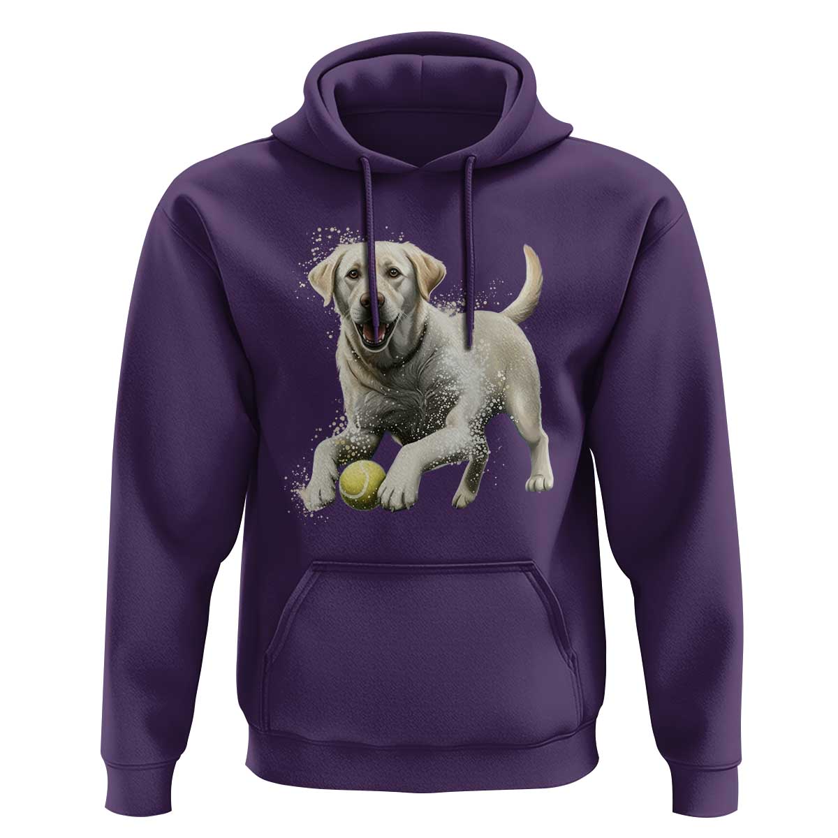 Cute Yellow Labrador Retriever With Tennis Ball Hoodie - Wonder Print Shop