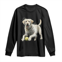 Cute Yellow Labrador Retriever With Tennis Ball Long Sleeve Shirt - Wonder Print Shop