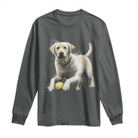 Cute Yellow Labrador Retriever With Tennis Ball Long Sleeve Shirt - Wonder Print Shop