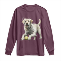 Cute Yellow Labrador Retriever With Tennis Ball Long Sleeve Shirt - Wonder Print Shop