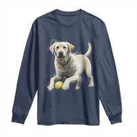 Cute Yellow Labrador Retriever With Tennis Ball Long Sleeve Shirt - Wonder Print Shop
