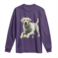 Cute Yellow Labrador Retriever With Tennis Ball Long Sleeve Shirt - Wonder Print Shop