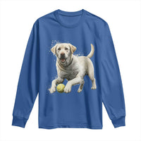 Cute Yellow Labrador Retriever With Tennis Ball Long Sleeve Shirt - Wonder Print Shop