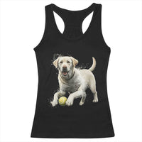 Cute Yellow Labrador Retriever With Tennis Ball Racerback Tank Top - Wonder Print Shop