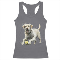 Cute Yellow Labrador Retriever With Tennis Ball Racerback Tank Top - Wonder Print Shop