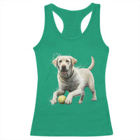 Cute Yellow Labrador Retriever With Tennis Ball Racerback Tank Top - Wonder Print Shop