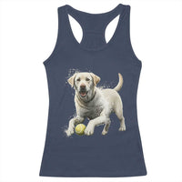 Cute Yellow Labrador Retriever With Tennis Ball Racerback Tank Top - Wonder Print Shop