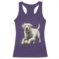 Cute Yellow Labrador Retriever With Tennis Ball Racerback Tank Top - Wonder Print Shop