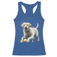 Cute Yellow Labrador Retriever With Tennis Ball Racerback Tank Top - Wonder Print Shop