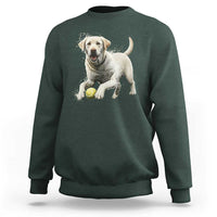 Cute Yellow Labrador Retriever With Tennis Ball Sweatshirt - Wonder Print Shop