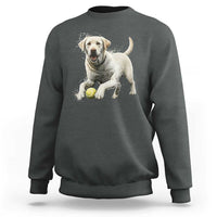 Cute Yellow Labrador Retriever With Tennis Ball Sweatshirt - Wonder Print Shop