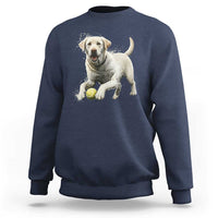 Cute Yellow Labrador Retriever With Tennis Ball Sweatshirt - Wonder Print Shop