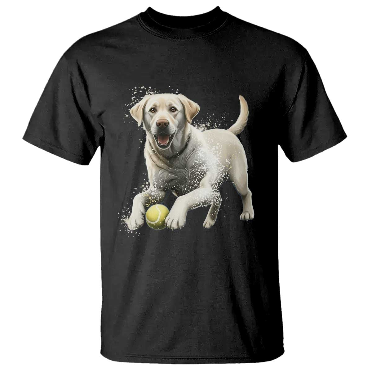 Cute Yellow Labrador Retriever With Tennis Ball T Shirt - Wonder Print Shop