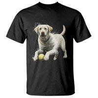 Cute Yellow Labrador Retriever With Tennis Ball T Shirt - Wonder Print Shop