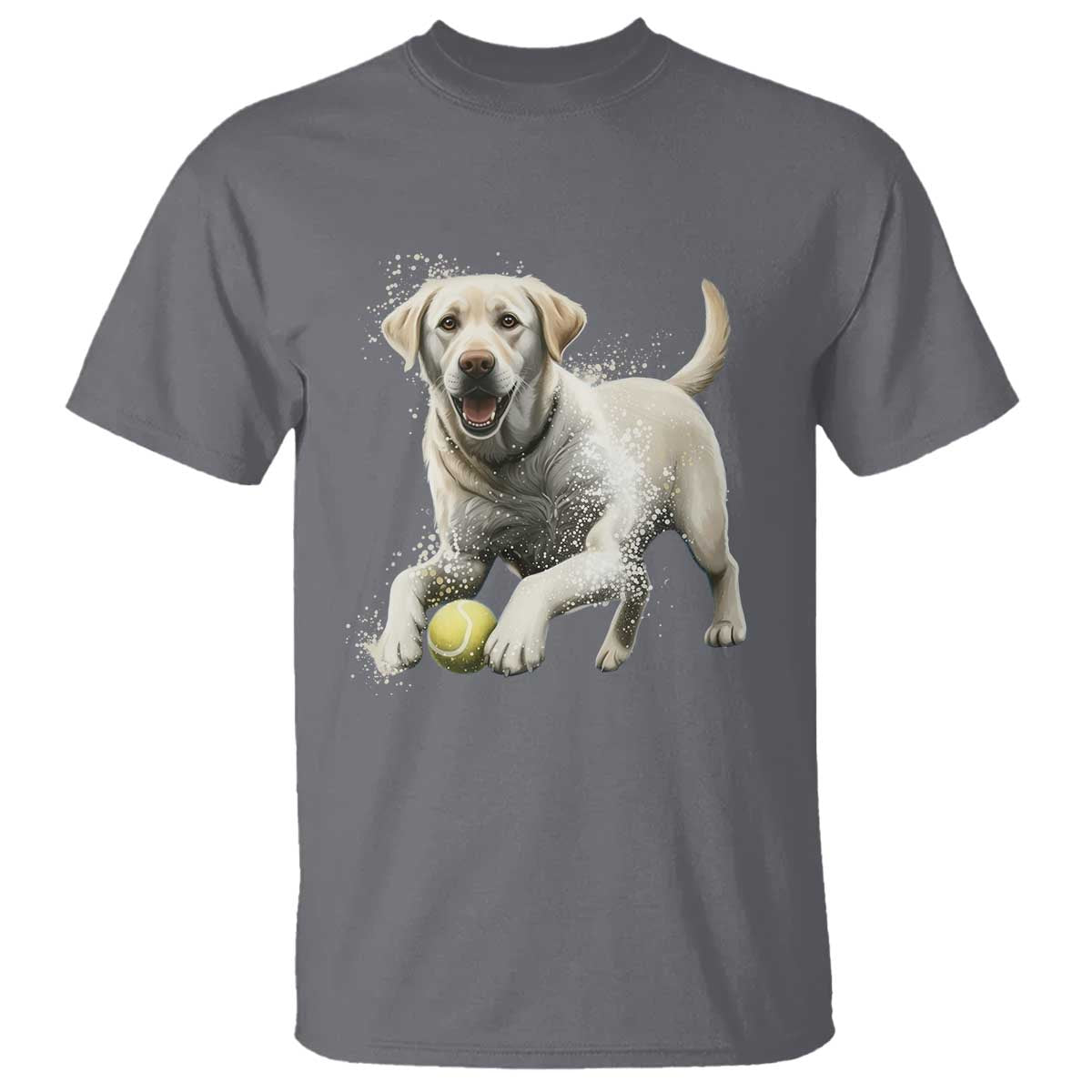Cute Yellow Labrador Retriever With Tennis Ball T Shirt - Wonder Print Shop