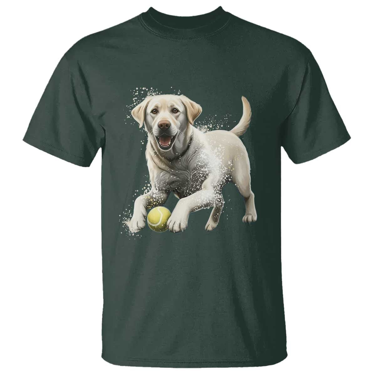 Cute Yellow Labrador Retriever With Tennis Ball T Shirt - Wonder Print Shop