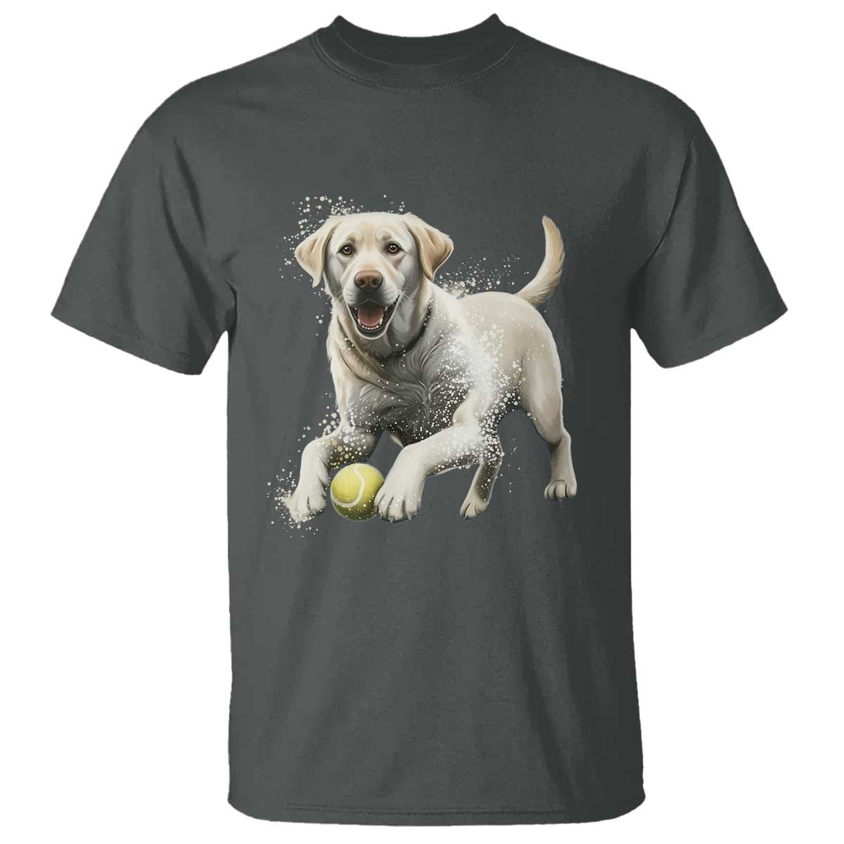 Cute Yellow Labrador Retriever With Tennis Ball T Shirt - Wonder Print Shop