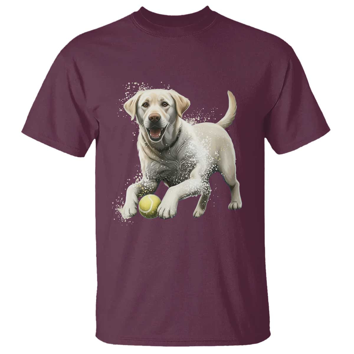 Cute Yellow Labrador Retriever With Tennis Ball T Shirt - Wonder Print Shop