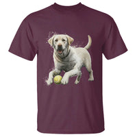 Cute Yellow Labrador Retriever With Tennis Ball T Shirt - Wonder Print Shop