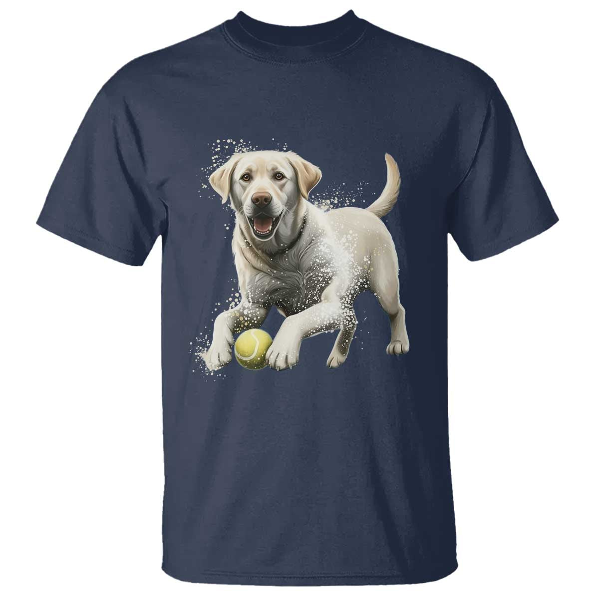 Cute Yellow Labrador Retriever With Tennis Ball T Shirt - Wonder Print Shop