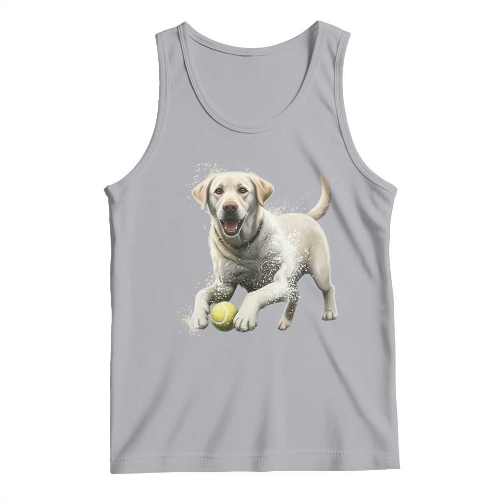 Cute Yellow Labrador Retriever With Tennis Ball Tank Top - Wonder Print Shop