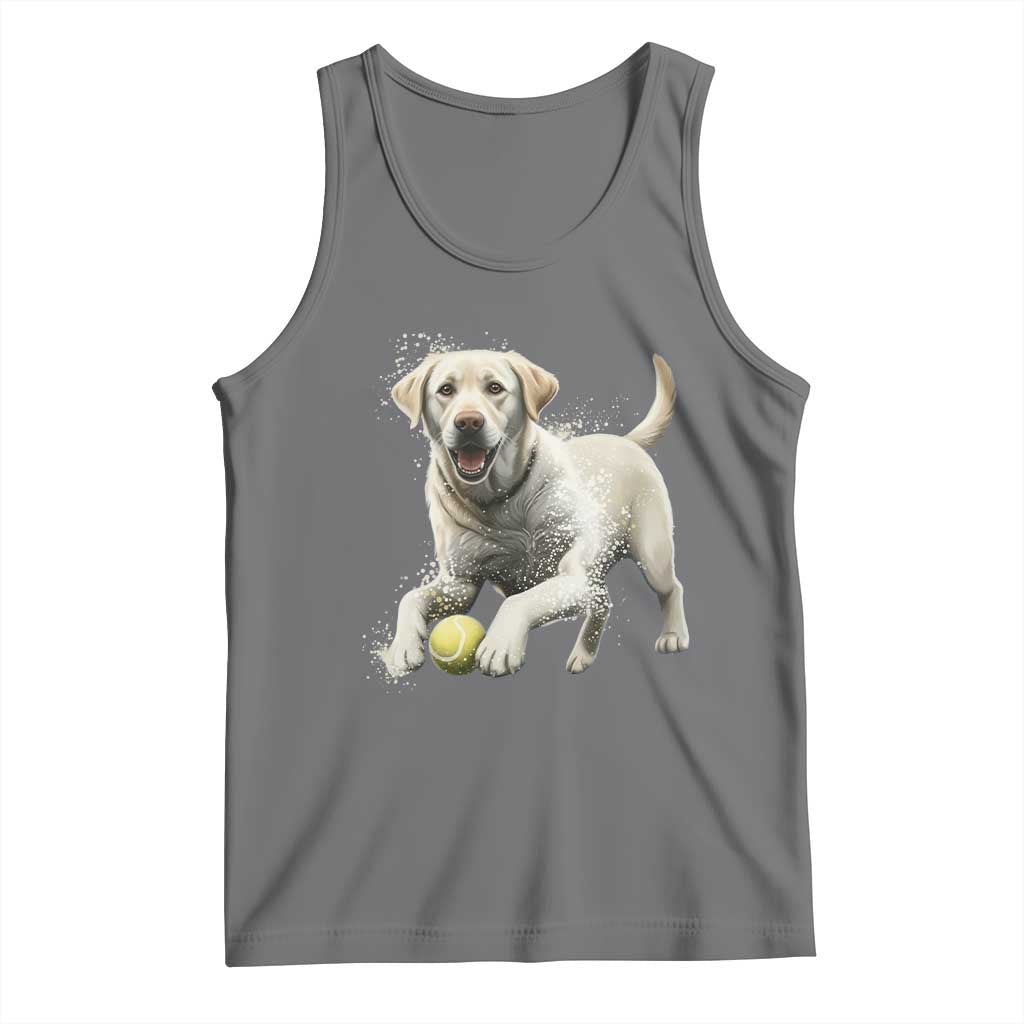 Cute Yellow Labrador Retriever With Tennis Ball Tank Top - Wonder Print Shop