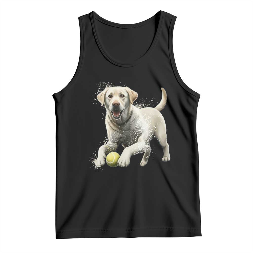 Cute Yellow Labrador Retriever With Tennis Ball Tank Top - Wonder Print Shop