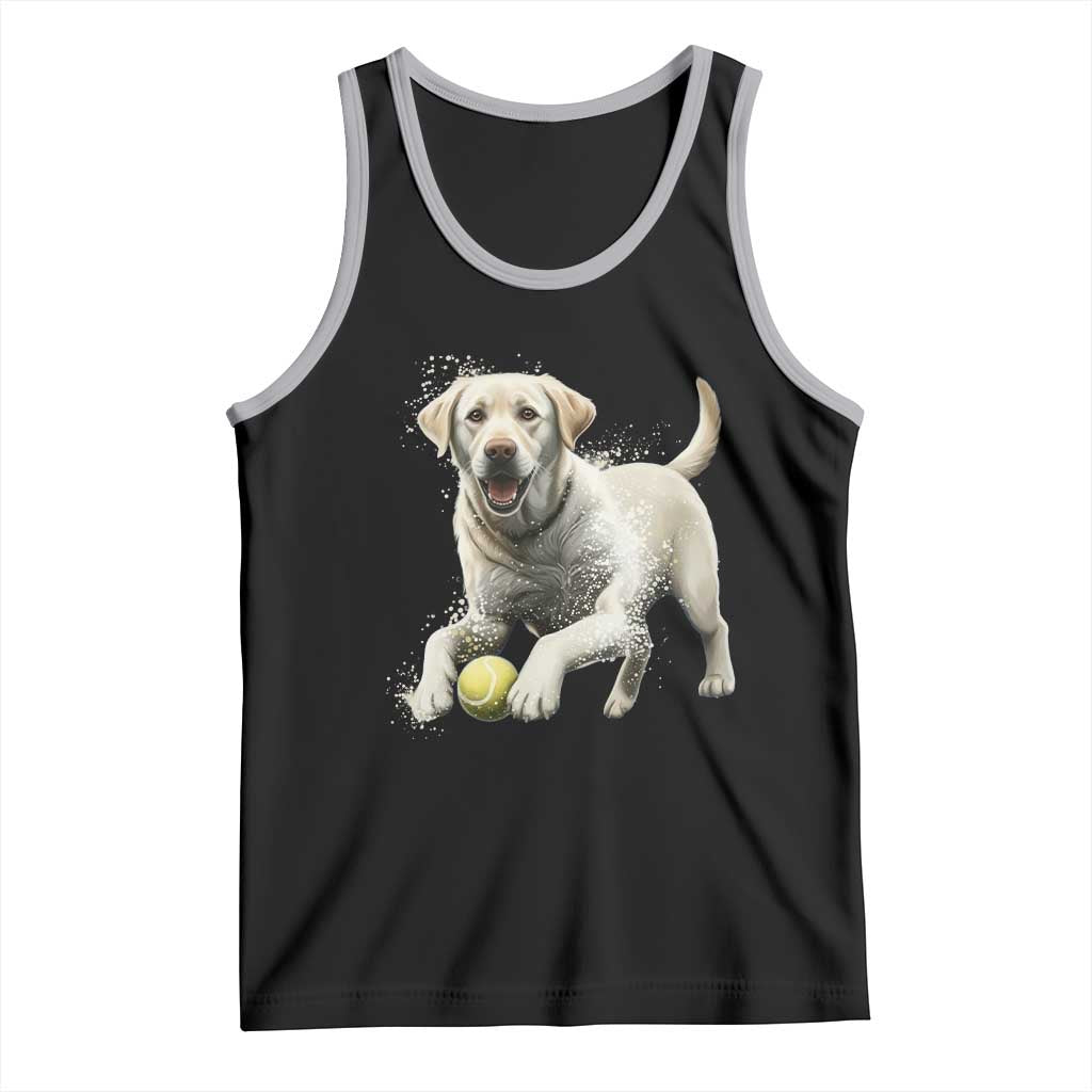 Cute Yellow Labrador Retriever With Tennis Ball Tank Top - Wonder Print Shop