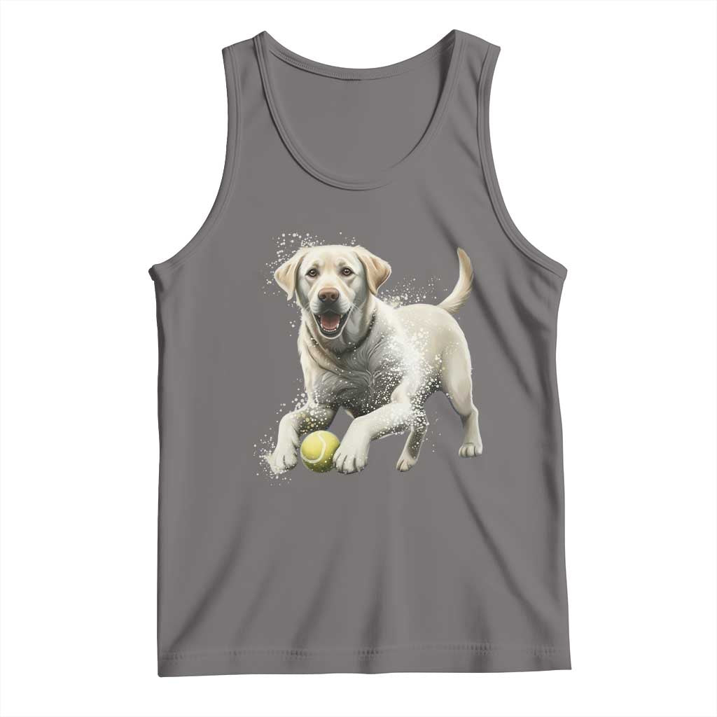 Cute Yellow Labrador Retriever With Tennis Ball Tank Top - Wonder Print Shop