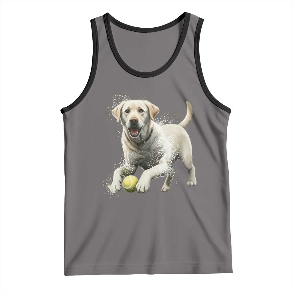 Cute Yellow Labrador Retriever With Tennis Ball Tank Top - Wonder Print Shop