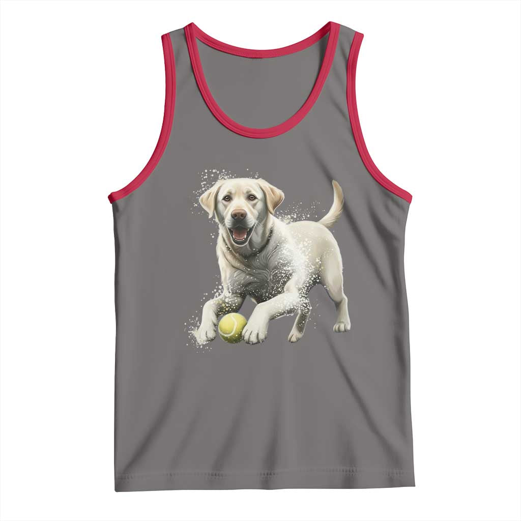 Cute Yellow Labrador Retriever With Tennis Ball Tank Top - Wonder Print Shop